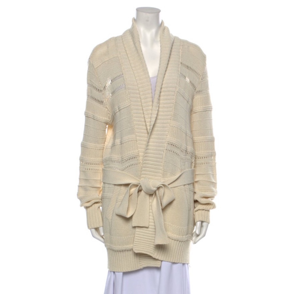 Veronica Beard Cream Knit Cardigan Sweater